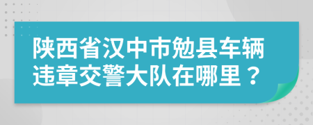 陕西省汉中市勉县车辆违章交警大队在哪里？