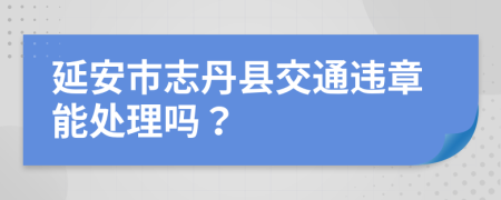 延安市志丹县交通违章能处理吗？