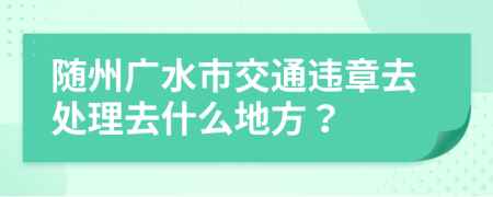 随州广水市交通违章去处理去什么地方？