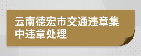 云南德宏市交通违章集中违章处理