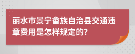 丽水市景宁畲族自治县交通违章费用是怎样规定的?