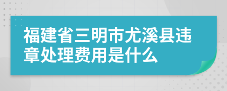 福建省三明市尤溪县违章处理费用是什么