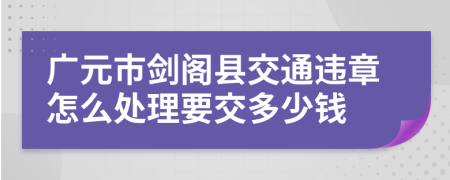 广元市剑阁县交通违章怎么处理要交多少钱