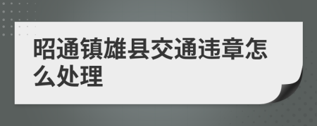 昭通镇雄县交通违章怎么处理