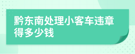 黔东南处理小客车违章得多少钱