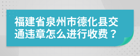 福建省泉州市德化县交通违章怎么进行收费？