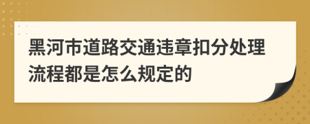 黑河市道路交通违章扣分处理流程都是怎么规定的