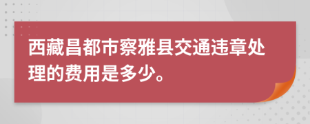 西藏昌都市察雅县交通违章处理的费用是多少。