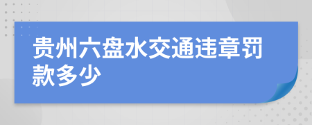 贵州六盘水交通违章罚款多少