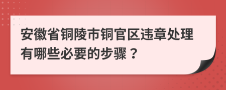 安徽省铜陵市铜官区违章处理有哪些必要的步骤？