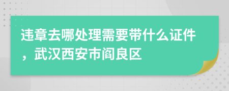 违章去哪处理需要带什么证件，武汉西安市阎良区