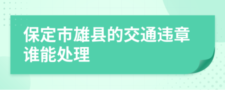 保定市雄县的交通违章谁能处理