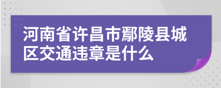 河南省许昌市鄢陵县城区交通违章是什么