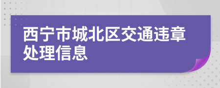 西宁市城北区交通违章处理信息