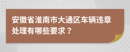 安徽省淮南市大通区车辆违章处理有哪些要求？