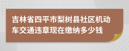 吉林省四平市梨树县社区机动车交通违章现在缴纳多少钱