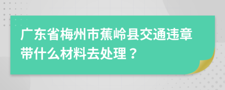 广东省梅州市蕉岭县交通违章带什么材料去处理？