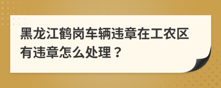 黑龙江鹤岗车辆违章在工农区有违章怎么处理？
