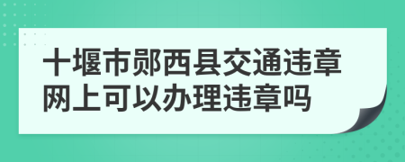 十堰市郧西县交通违章网上可以办理违章吗