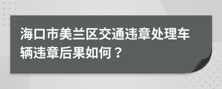 海口市美兰区交通违章处理车辆违章后果如何？