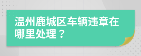 温州鹿城区车辆违章在哪里处理？