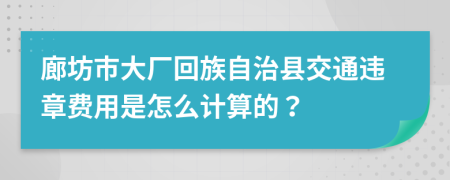 廊坊市大厂回族自治县交通违章费用是怎么计算的？