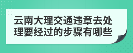 云南大理交通违章去处理要经过的步骤有哪些