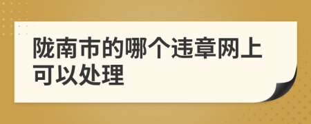 陇南市的哪个违章网上可以处理