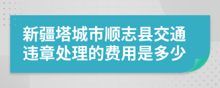 新疆塔城市顺志县交通违章处理的费用是多少