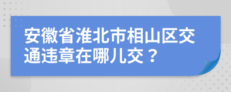 安徽省淮北市相山区交通违章在哪儿交？