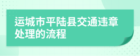 运城市平陆县交通违章处理的流程