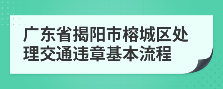 广东省揭阳市榕城区处理交通违章基本流程