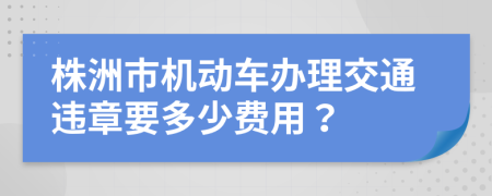 株洲市机动车办理交通违章要多少费用？