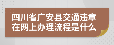 四川省广安县交通违章在网上办理流程是什么