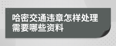 哈密交通违章怎样处理需要哪些资料