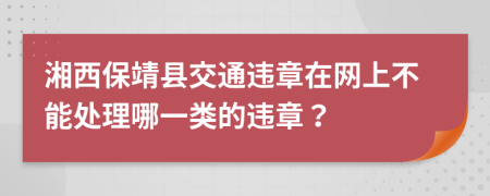 湘西保靖县交通违章在网上不能处理哪一类的违章？