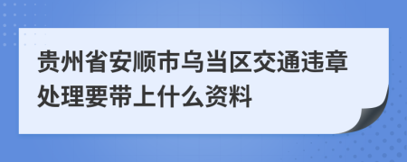 贵州省安顺市乌当区交通违章处理要带上什么资料