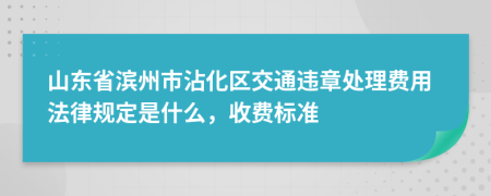 山东省滨州市沾化区交通违章处理费用法律规定是什么，收费标准