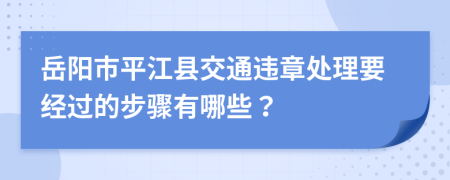 岳阳市平江县交通违章处理要经过的步骤有哪些？