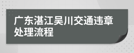 广东湛江吴川交通违章处理流程