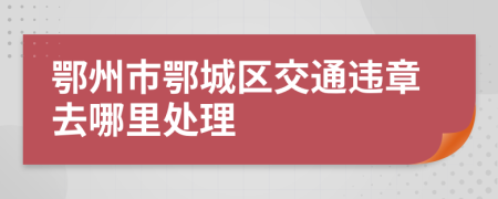 鄂州市鄂城区交通违章去哪里处理