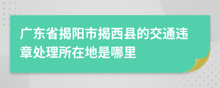 广东省揭阳市揭西县的交通违章处理所在地是哪里