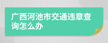 广西河池市交通违章查询怎么办