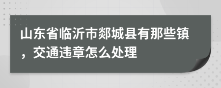 山东省临沂市郯城县有那些镇，交通违章怎么处理