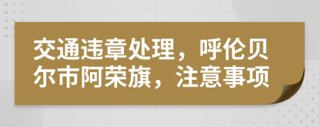 交通违章处理，呼伦贝尔市阿荣旗，注意事项