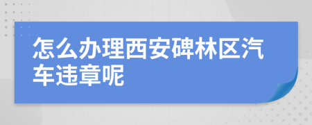 怎么办理西安碑林区汽车违章呢