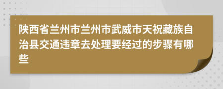 陕西省兰州市兰州市武威市天祝藏族自治县交通违章去处理要经过的步骤有哪些