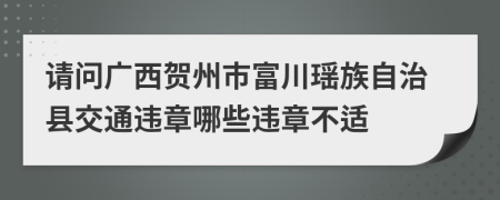 请问广西贺州市富川瑶族自治县交通违章哪些违章不适