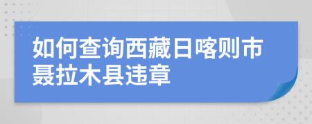 如何查询西藏日喀则市聂拉木县违章