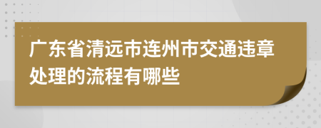 广东省清远市连州市交通违章处理的流程有哪些